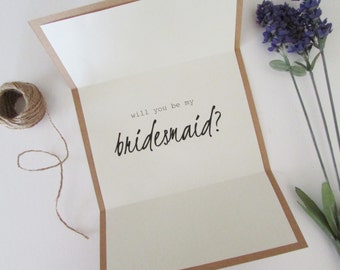 Will You Be My Bridesmaid Card | Personalized Bridesmaid Card | Tri-Folded 5"x7" Card & Envelope | Bridesmaid Invitation