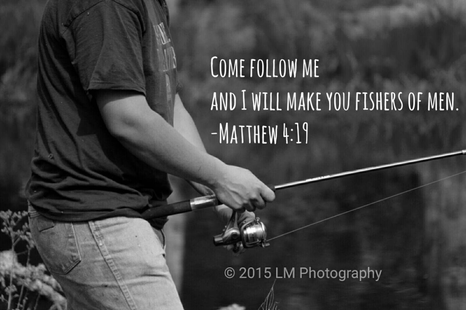 Fishing Bible Quote Canvas Print 8x11