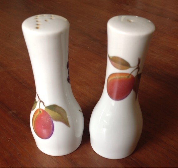 Vintage Royal Worcester Evesham Salt and Pepper Shakers