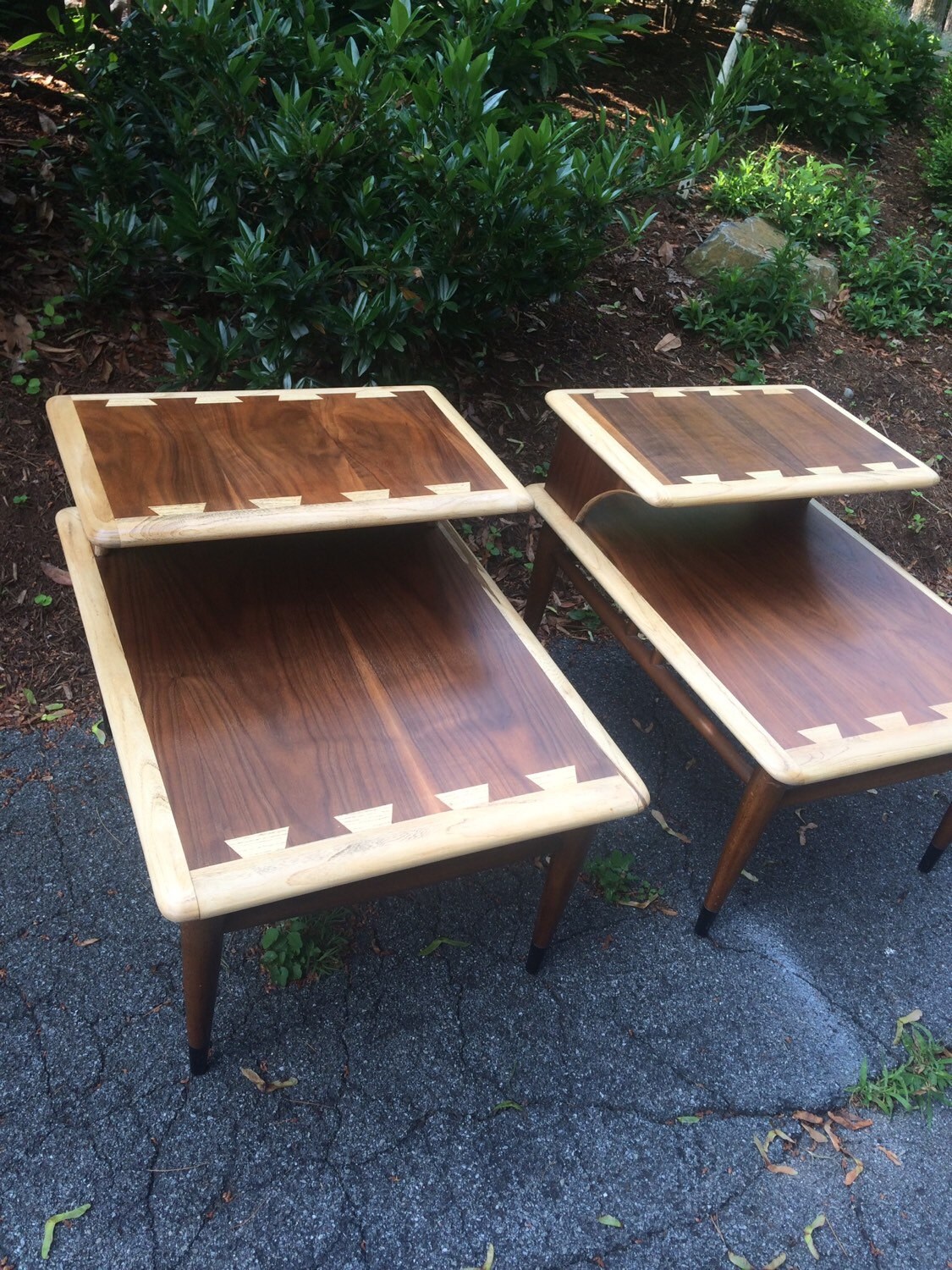 Mid century modern Lane step up end tables Haute Juice