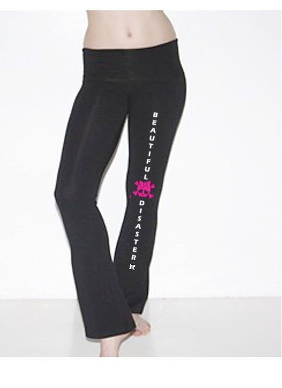 Beautiful Disaster Screen Print Yoga Pants by