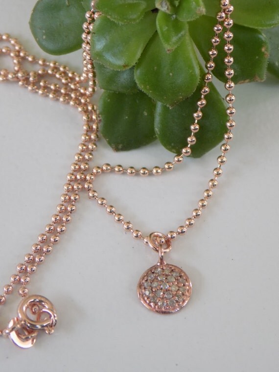 Charm necklace/Rose Gold Necklace/ball by pearlzsisterz on Etsy
