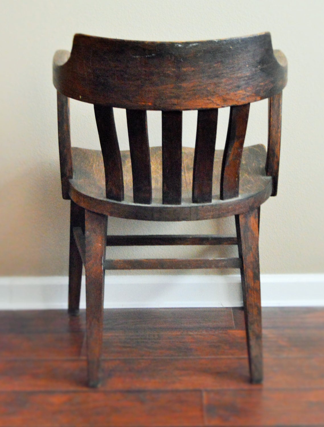 Antique Bankers Chair Antique Oak Office Jury Court Vintage