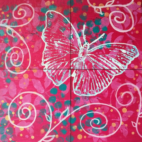 Butterfly Painting On Wood Butterfly Art On Wood Butterfly