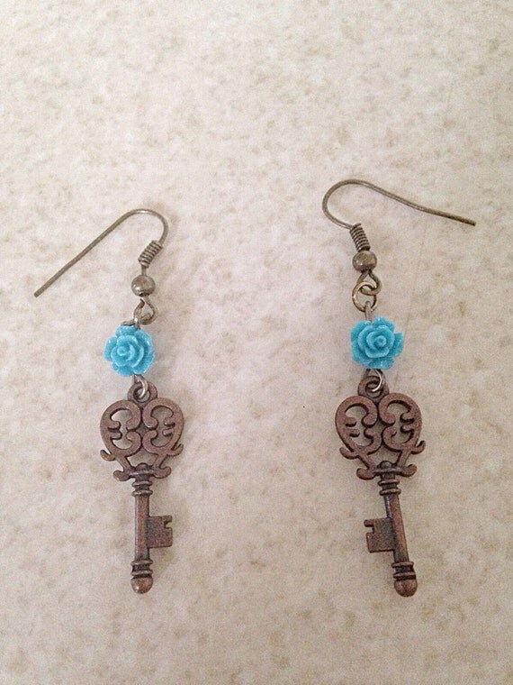 Brass Key Earrings Key Earrings