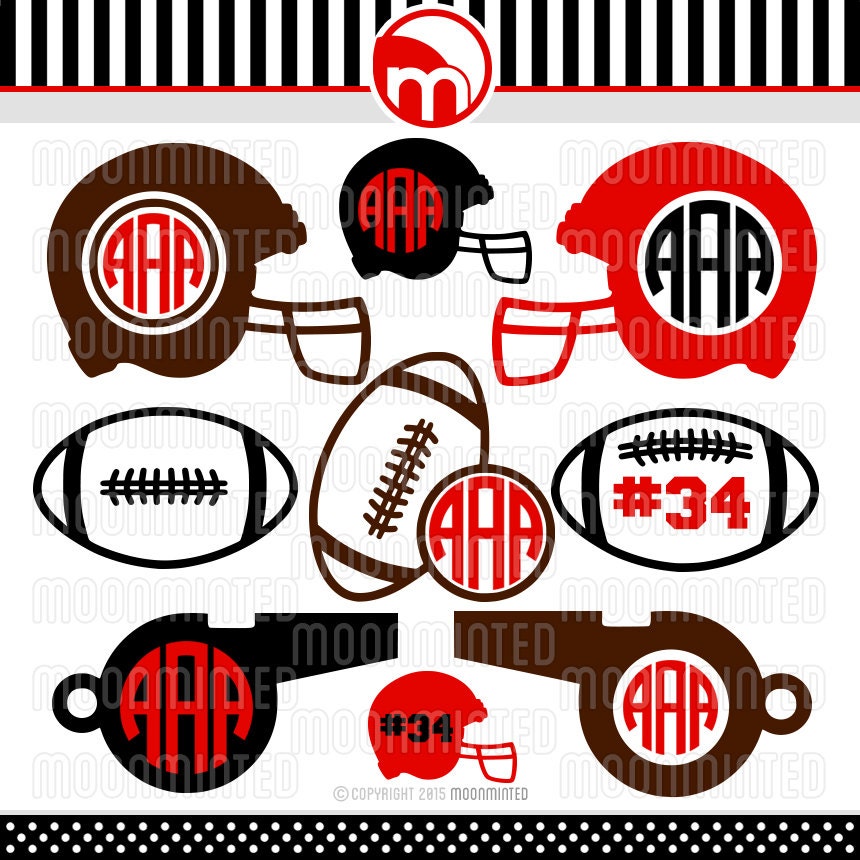 Download Football SVG Cut Files Monogram Frames for Vinyl Cutters