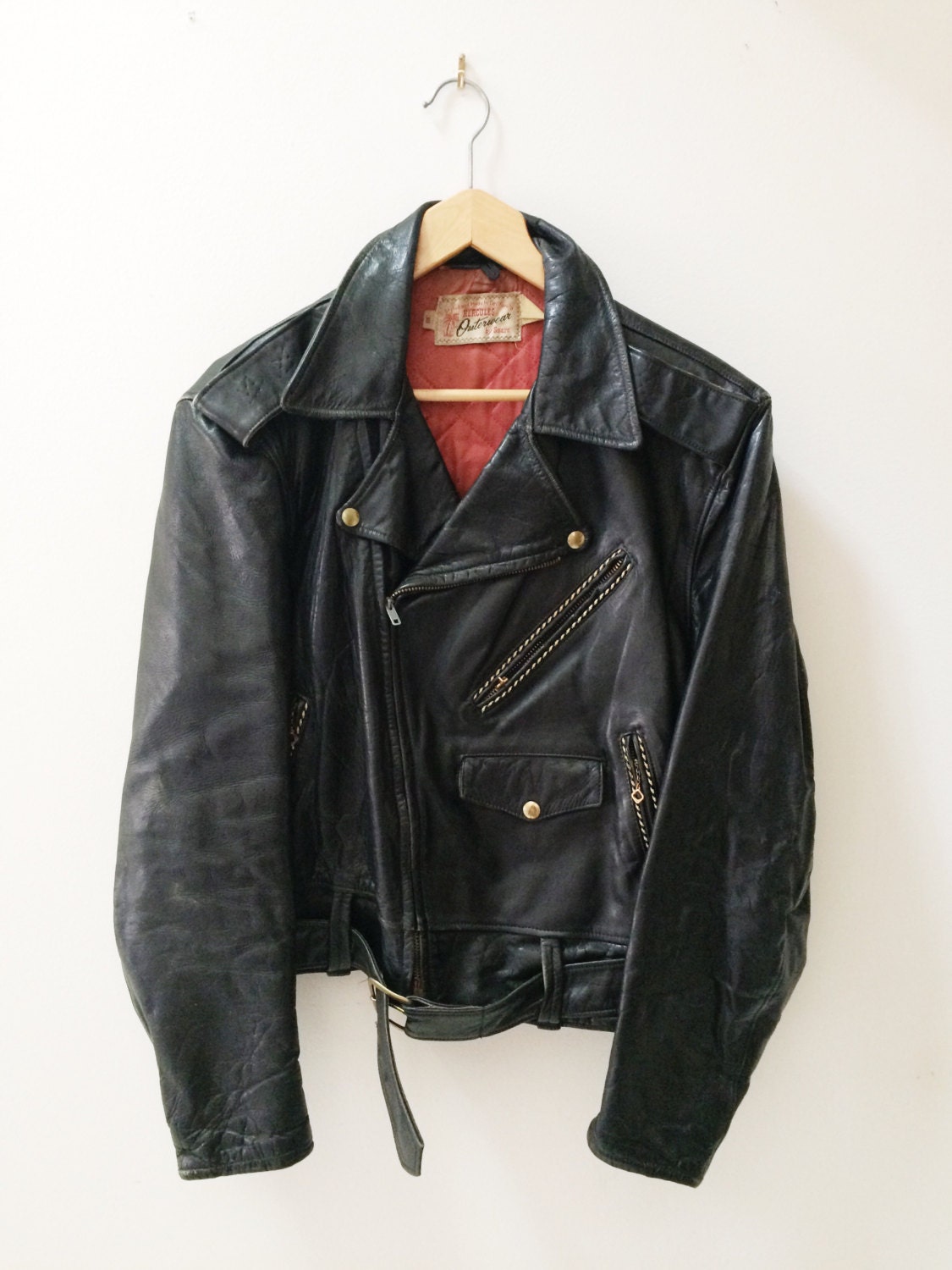 Vintage 50's RARE Hercules Leather Motorcycle Jacket Sears