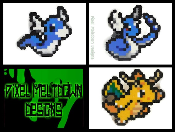 Dragonite Pixel Art Grid