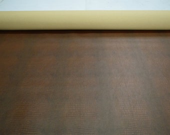 Brown Mini Gator Vinyl Faux Upholstery Fabric 54" Wide By The Yard 36" Long Gator Vinyl Material