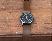 Veg-Tanned 1-Piece Watch Strap in Antique Brown - 22mm