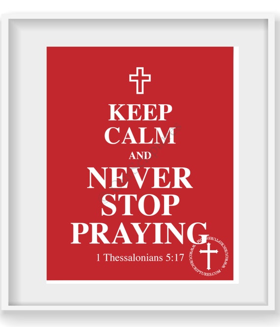 Keep Calm Bible Verse Red Background printable by OurScriptures