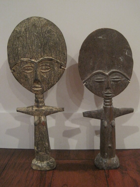 2 Rare Mid Century Hand Carved Fertility StatuesPhilippines