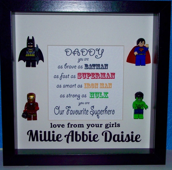 lego superhero frame for dad