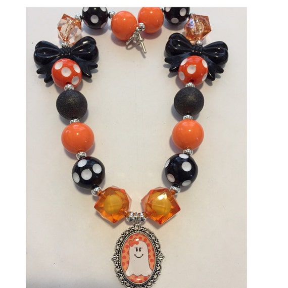 Ghost Chunky Bead Necklace by KandyGirlNecklaces on Etsy