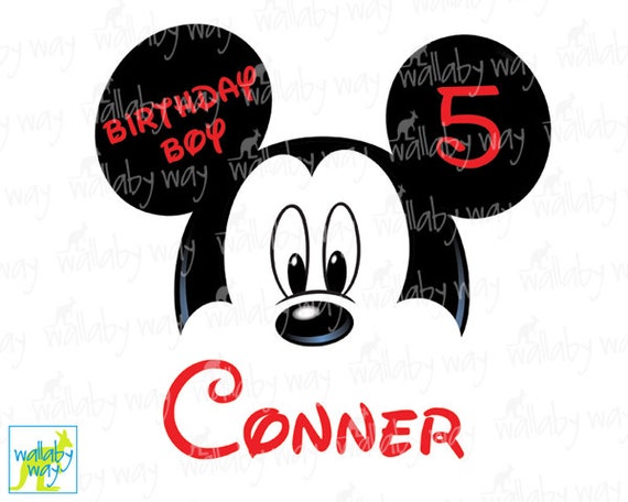 Mickey Mouse Ears Birthday Printable Iron On Transfer or Use as Clip ...