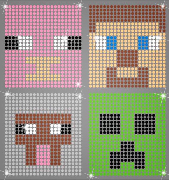 MINECRAFT RHINESTONE Iron On Heat Transfer Hot by GlitzyDreamers