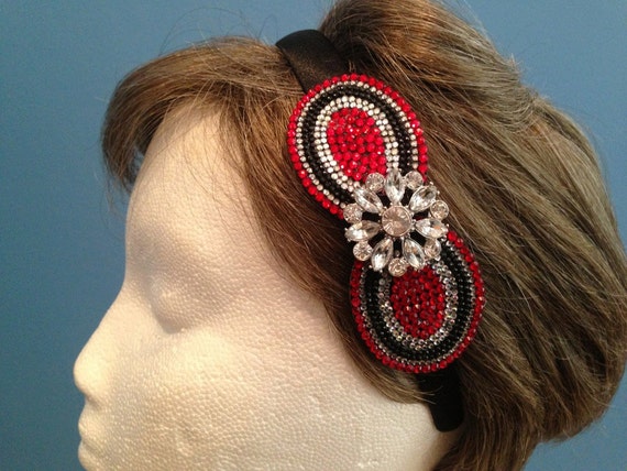 black red headband