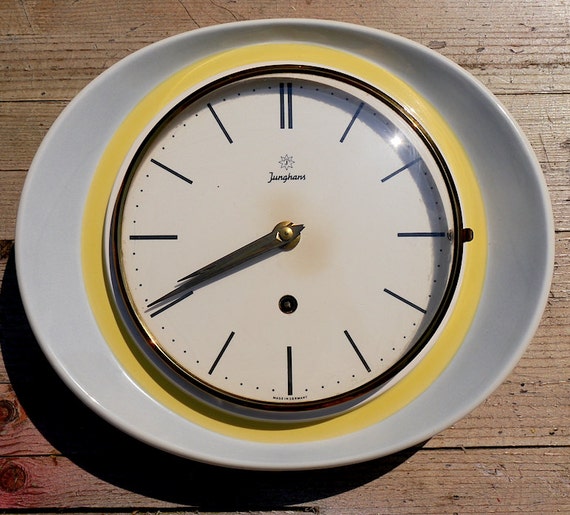 Retro Wind Up Junghans Ceramic Kitchen Wall Clock by TimeTripping