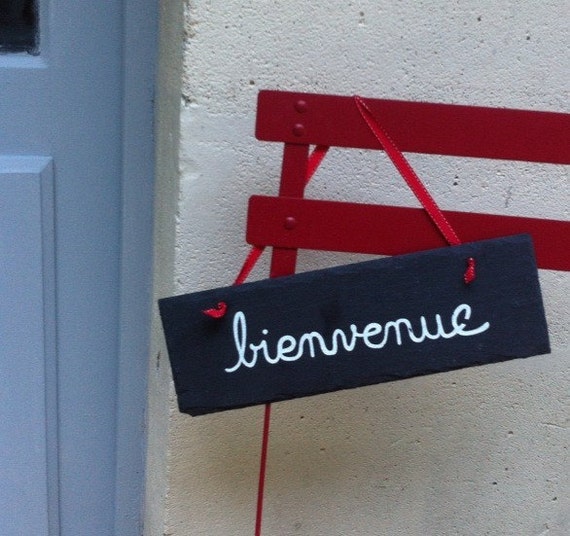 Items similar to French bienvenue sign, home decor, wall plaque