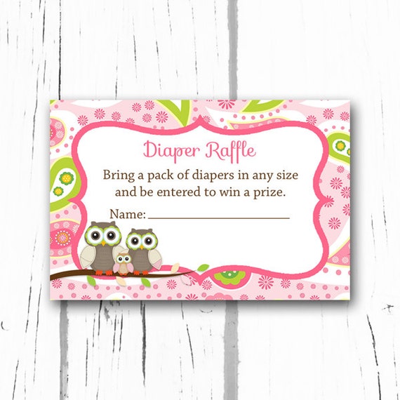 items similar to diaper raffle tickets pink paisley baby