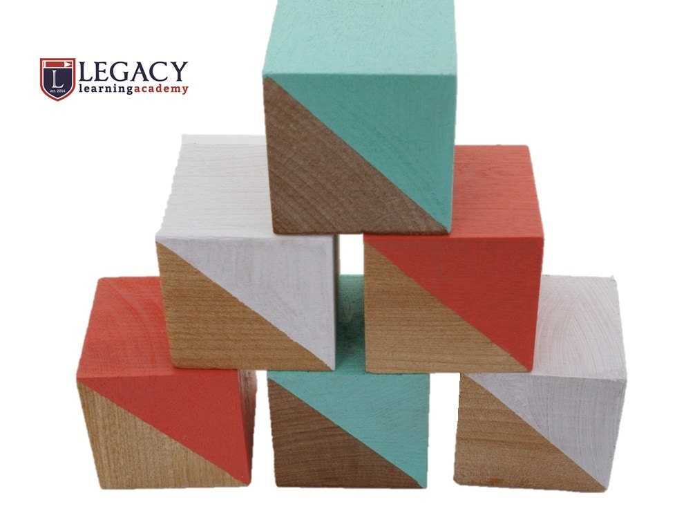 Stacking Block Set Childrens Tumbling Blocks Colored Wood