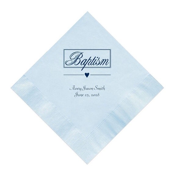 Personalized Baby Baptism Napkins Set of 100 Napkins