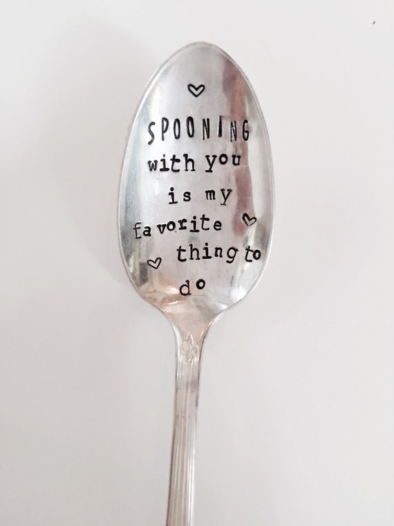 Stamped Silver Spoon Love Spoon Gift For Him by SweetThymeDesign