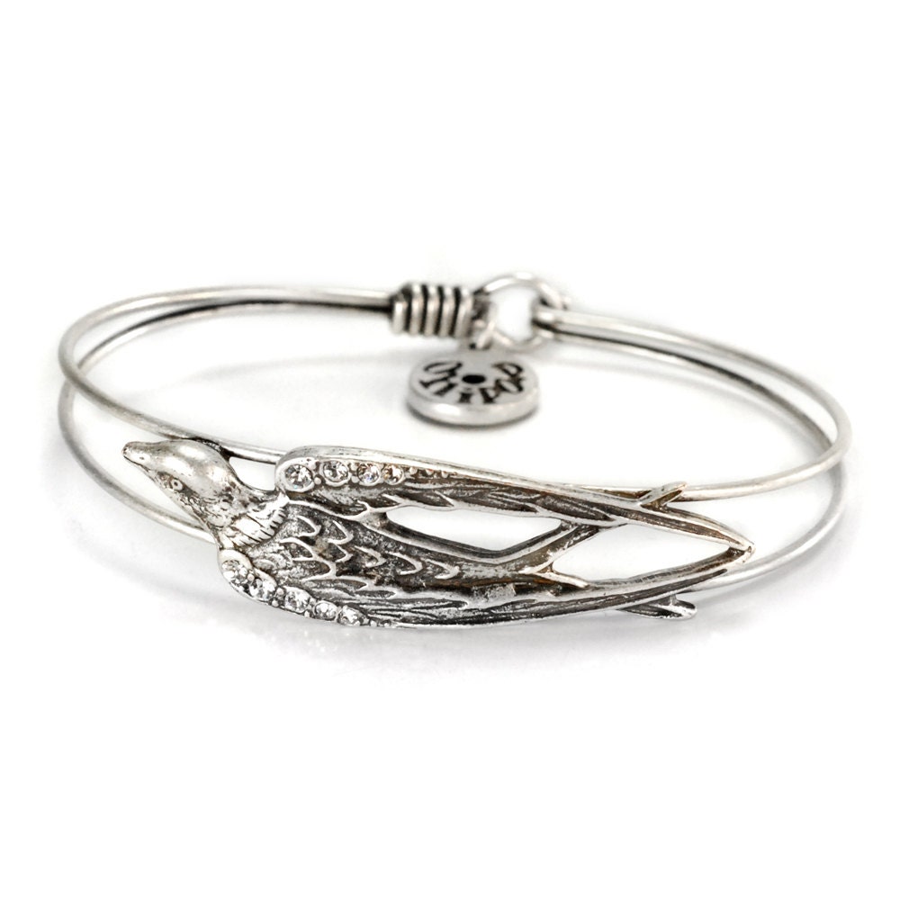 Bird Bracelet Silver Bird Bracelet Dove Bracelet Swallow