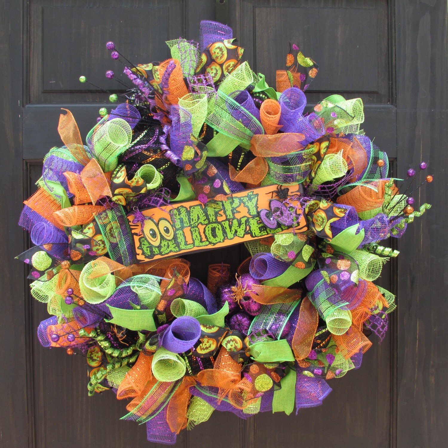 Halloween Deco Mesh Wreath Halloween by NewEnglandHomeAccent