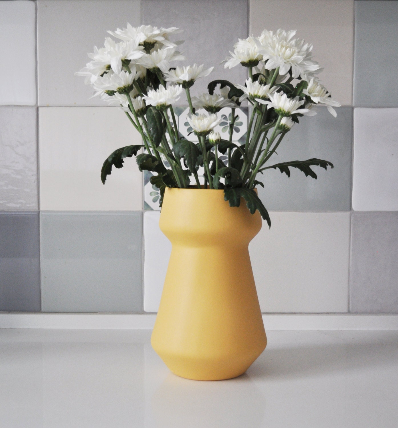 Flower Vase ceramic flower pot pottery vase Yellow pastel