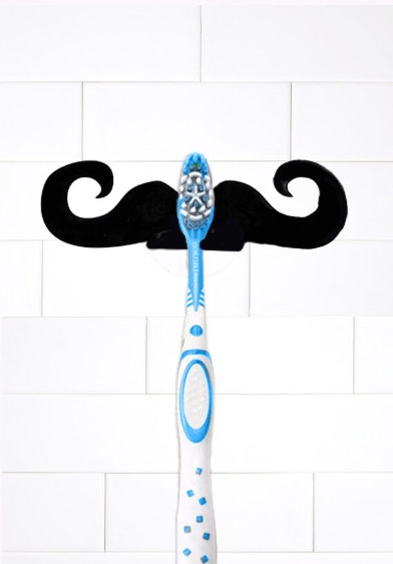 Mustache toothbrush holder stand With silicone vacuum by mysheyne