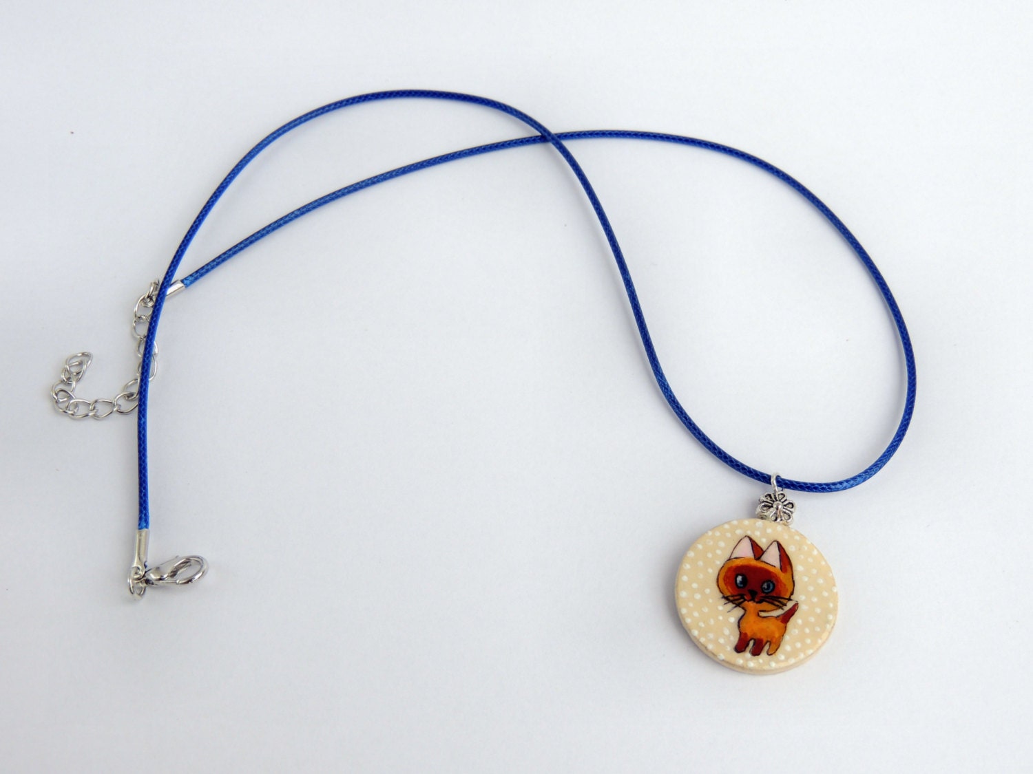 Cute kitten necklace kids jewellery little kitten pendant