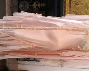Vintage Jonquil Intimates, Exquisite Pale Pink Bridal Peignoir Set - Gown and Matching Robe Lingerie (Free Shipping)