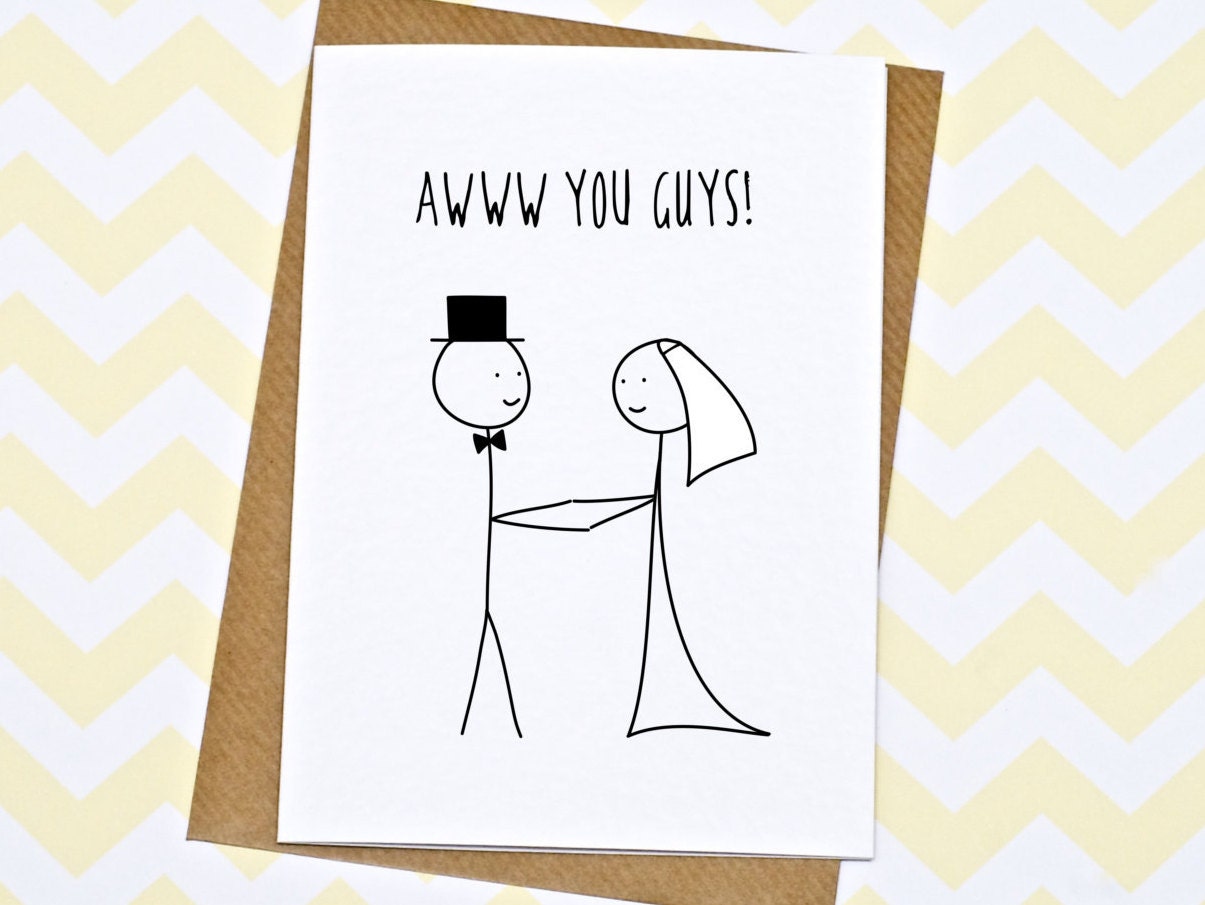 Wedding Card Funny Wedding Card Engagement Card Awww You