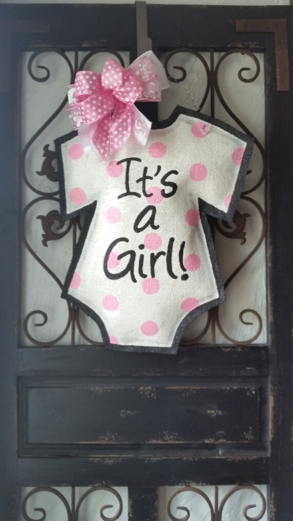 Baby Announcement Burlap Door Hanger Decoration and Wreath