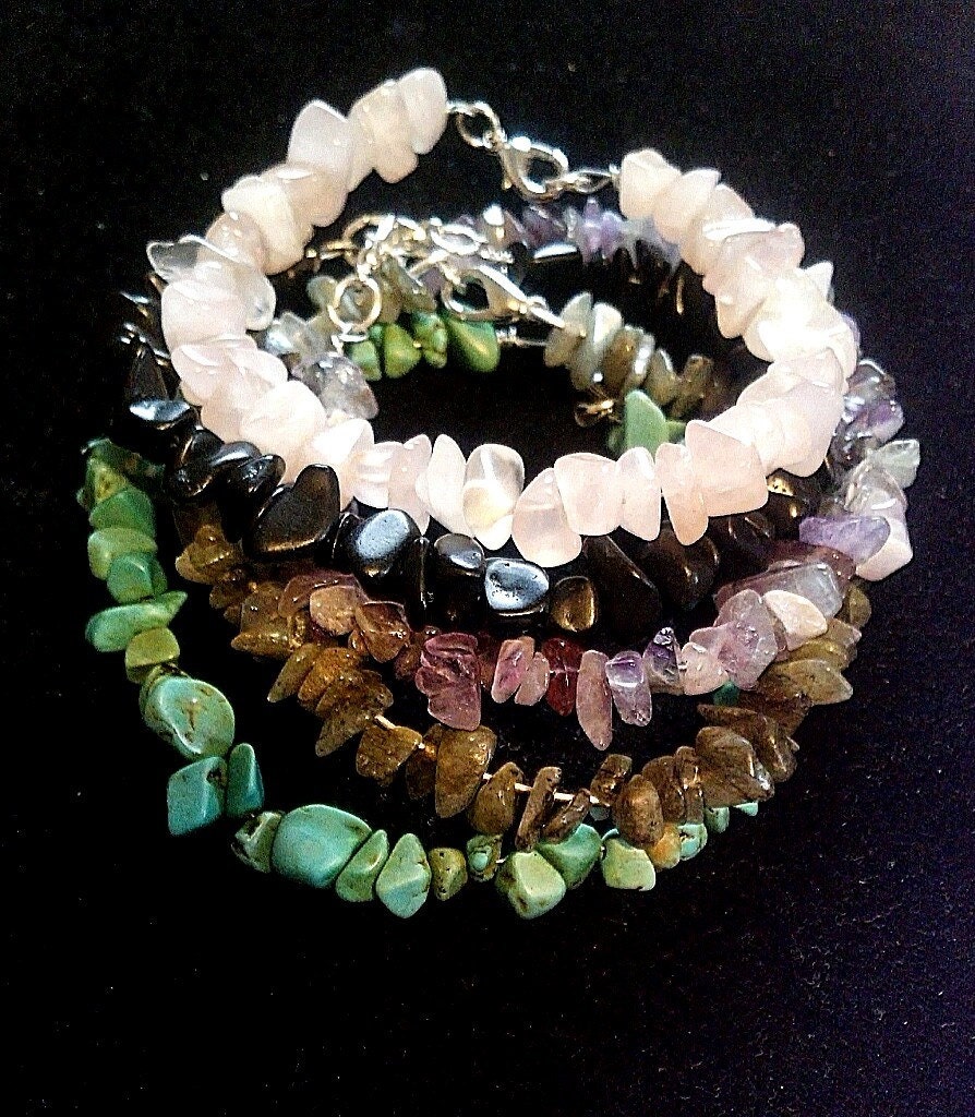 Crystal Chip Bead Bracelet Healing Bracelet Bohemian