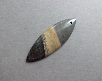 Chinese Painting Jasper pendant 57x20 mm