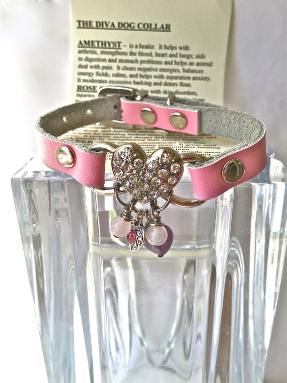 The Healing Crystal Diva Dog Collar size S by TheSpirtualDiva