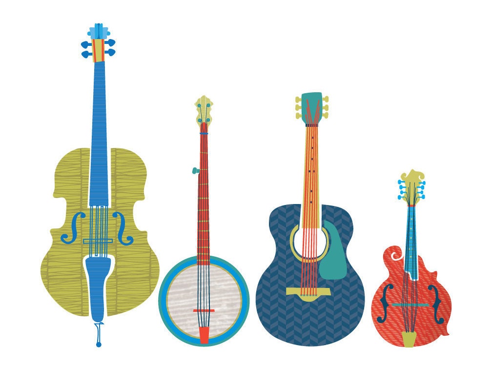  Bluegrass Instrument Art Print