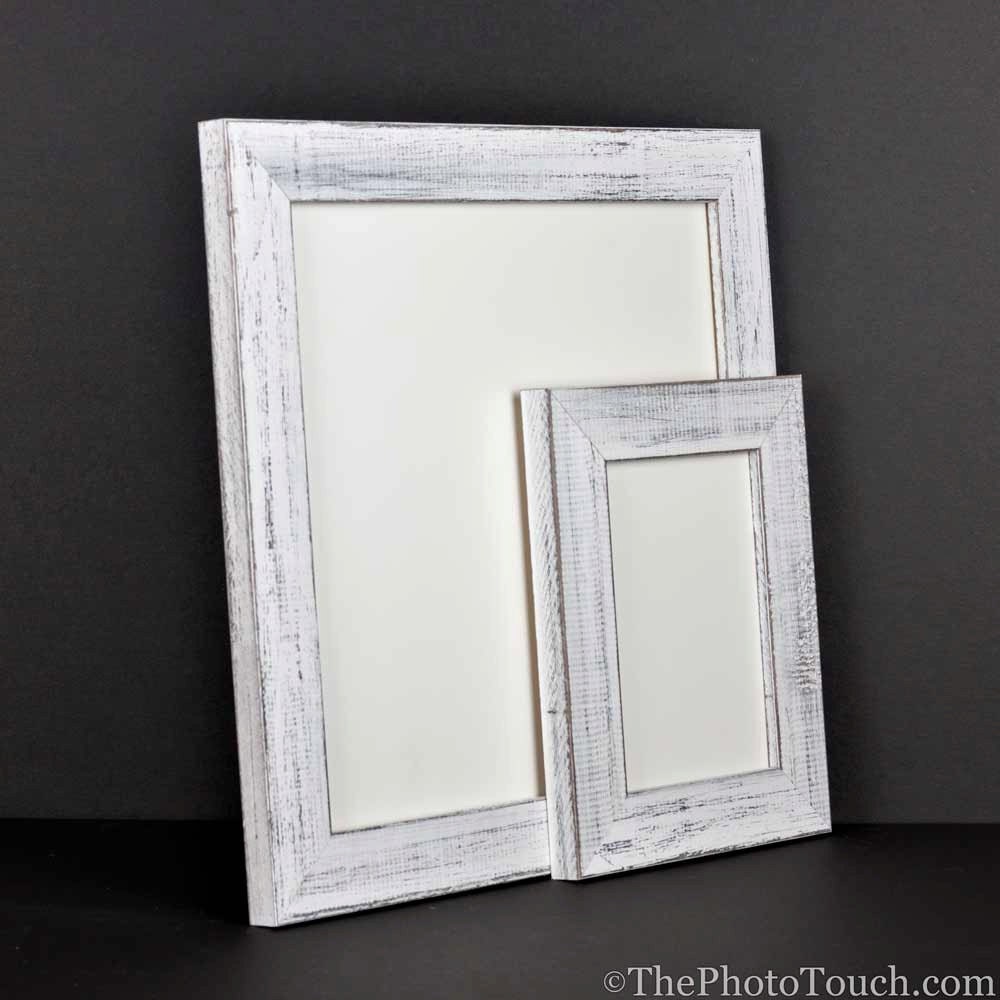 White Rustic Picture Frame Distressed Wood Picture Frames