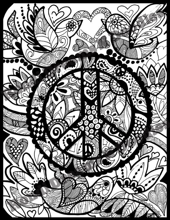Peace of My Mind Zentangle Coloring Page