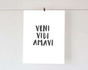 Printable Art Wall Decor Digital Typographic Print Latin Quote