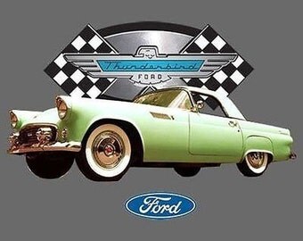 Green Ford 1955 Thunderbird Car T Shirt Mens T Shirt 13741HD2