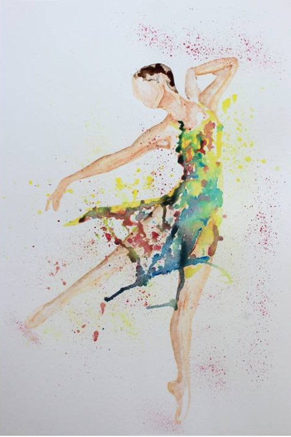 Ballerina Watercolour Painting Original Art by SimoneCrossland