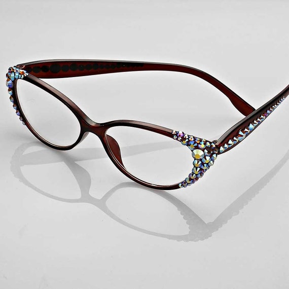 Items Similar To Cat Eye Crystal Detailed Frame Reading Glasses 