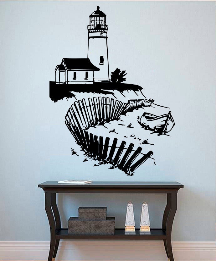 Download Lighthouse Wall Vinyl Decal Beacon Wall Vinyl Sticker Nautical