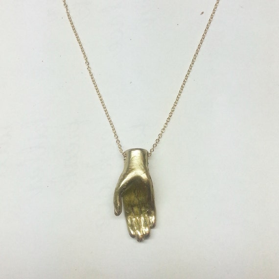 The Giving Necklace Open Hand Pendant Brass by MADEbyJIMBOB