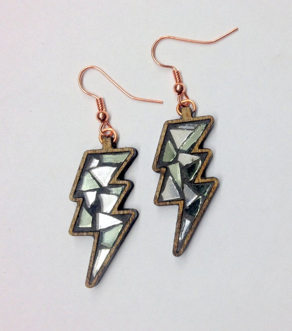 Lightning Bolt Earrings Made to Order by piecesofmyart on Etsy