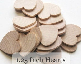 Unfinished Wooden Hearts - 1.25 inch - 1 1/4 inch - Pack of 50