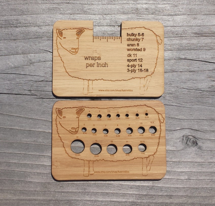 Sheep WPI tool / Knitting Needle and/ or Crochet by katrinkles